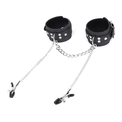 Ensemble menottes et pinces à mamelons reliées